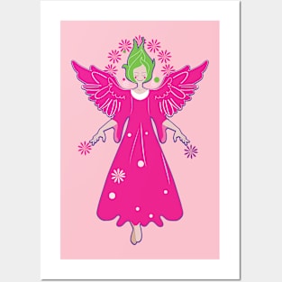 Pink Spring Angel Posters and Art